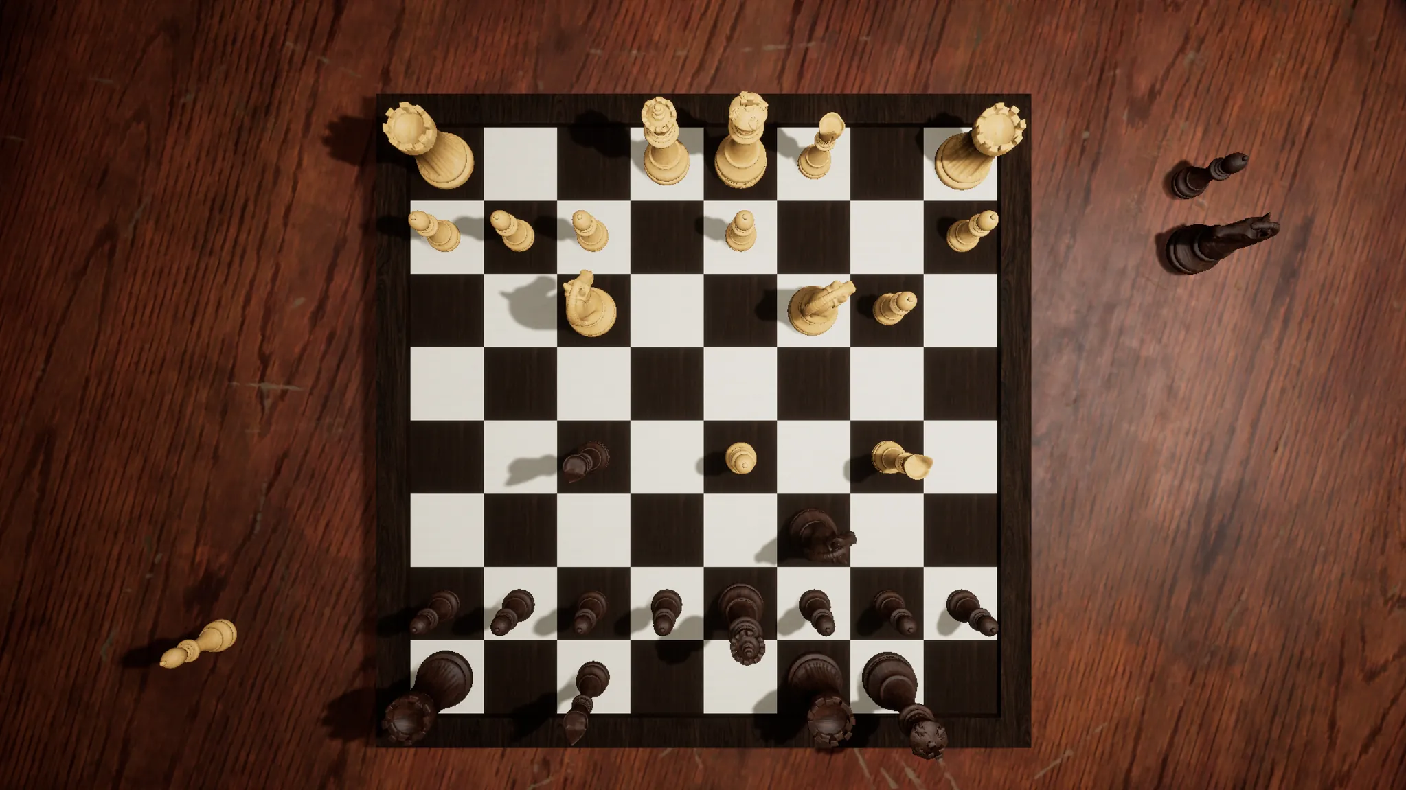 Serene Chess gameplay board position from above