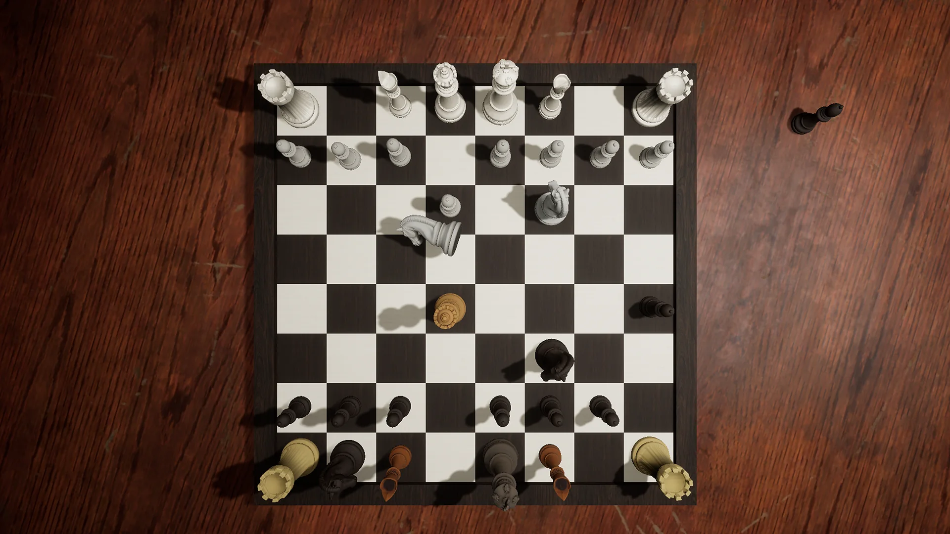 Serene Chess gameplay showing an active mid-game board